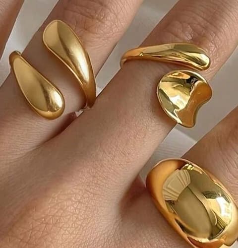 Molten Fluid 3-Piece Ring Stack detail view