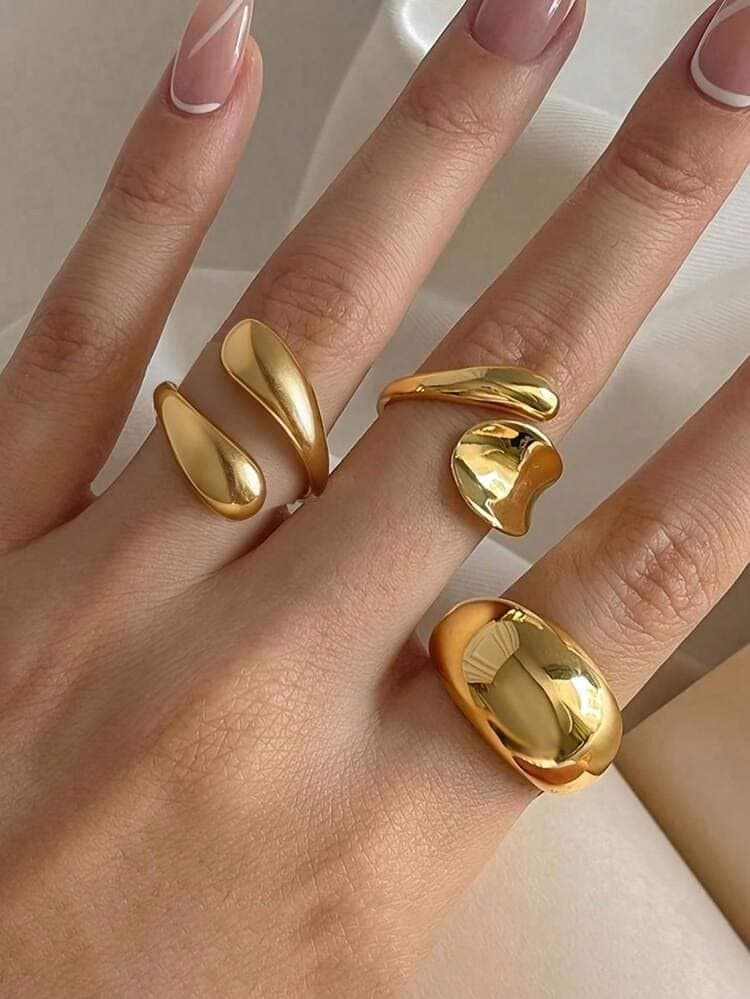Molten Fluid 3-Piece Ring Stack